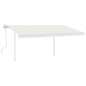 Tenda da Sole Retrattile Manuale con LED 4x3,5 m Crema Tenda da Sole Retrattile Manuale con LED 4x3,5 m Crema