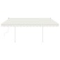 Tenda da Sole Retrattile Manuale con LED 4x3,5 m Crema Tenda da Sole Retrattile Manuale con LED 4x3,5 m Crema