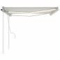 Tenda da Sole Retrattile Manuale con LED 4x3,5 m Crema Tenda da Sole Retrattile Manuale con LED 4x3,5 m Crema