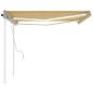 Tenda da Sole Retrattile Manuale con LED 4x3,5 m Gialla Bianca Tenda da Sole Retrattile Manuale con LED 4x3,5 m Gialla Bianca