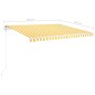 Tenda da Sole Retrattile Manuale con LED 4x3,5 m Gialla Bianca Tenda da Sole Retrattile Manuale con LED 4x3,5 m Gialla Bianca