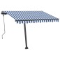 Tenda da Sole Retrattile Manuale 300x250 cm Blu e Bianca Tenda da Sole Retrattile Manuale 300x250 cm Blu e Bianca