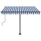 Tenda da Sole Retrattile Manuale 300x250 cm Blu e Bianca Tenda da Sole Retrattile Manuale 300x250 cm Blu e Bianca