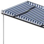 Tenda da Sole Retrattile Manuale 300x250 cm Blu e Bianca Tenda da Sole Retrattile Manuale 300x250 cm Blu e Bianca