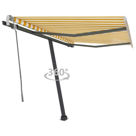 Tenda da Sole Retrattile Manuale 300x250 cm Gialla e Bianca
