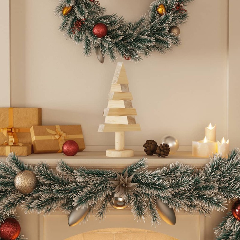 vidaXL Alberi di Natale Decorativi in Legno 2pz 30cm Massello di Pino vidaXL Alberi di Natale Decorativi in Legno 2pz 30cm Massello di Pino