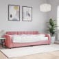 vidaXL Divano Letto con Materasso Rosa 90x200 cm in Velluto vidaXL Divano Letto con Materasso Rosa 90x200 cm in Velluto