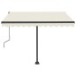 Tenda da Sole Retrattile Manuale con LED 300x250 cm Crema Tenda da Sole Retrattile Manuale con LED 300x250 cm Crema