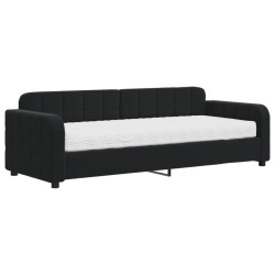 vidaXL Divano Letto con Materasso Nero 80x200 cm in Velluto