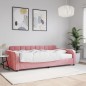 vidaXL Divano Letto con Materasso Rosa 100x200 cm in Velluto vidaXL Divano Letto con Materasso Rosa 100x200 cm in Velluto