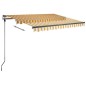 vidaXL Tenda da Sole Manuale con LED 300x250 cm Gialla e Bianca vidaXL Tenda da Sole Manuale con LED 300x250 cm Gialla e Bianca