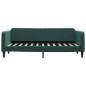 vidaXL Divano Letto con Materasso Verde Scuro 80x200 cm in Velluto