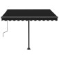 Tenda da Sole Retrattile Manuale con LED 300x250 cm Antracite Tenda da Sole Retrattile Manuale con LED 300x250 cm Antracite