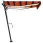 Tenda da Sole Manuale con LED 300x250cm Arancione e Marrone Tenda da Sole Manuale con LED 300x250cm Arancione e Marrone