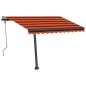 Tenda da Sole Manuale con LED 300x250cm Arancione e Marrone Tenda da Sole Manuale con LED 300x250cm Arancione e Marrone