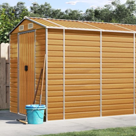 vidaXL Capanno Giardino Marrone Chiaro 191x895x198cm Acciaio Zincato