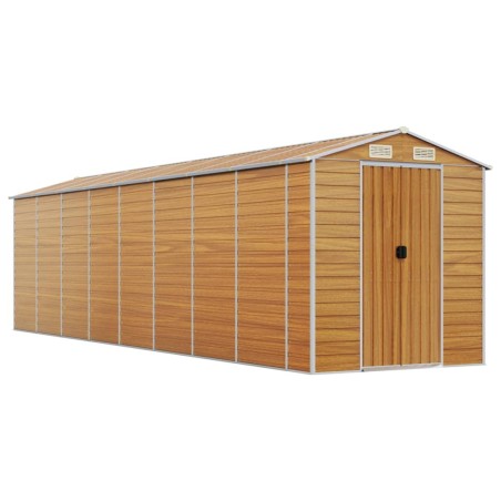 vidaXL Capanno Giardino Marrone Chiaro 191x725x198cm Acciaio Zincato