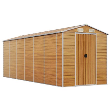 vidaXL Capanno Giardino Marrone Chiaro 191x555x198cm Acciaio Zincato