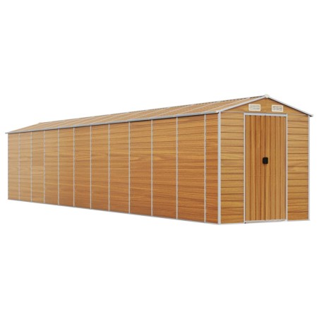 vidaXL Capanno Giardino Marrone Chiaro 191x980x198cm Acciaio Zincato