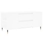 vidaXL Tavolino da Salotto Bianco 102x44,5x50 cm in Legno Multistrato vidaXL Tavolino da Salotto Bianco 102x44,5x50 cm in Legno Multistrato