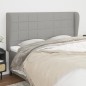 Testiera ad Orecchio Grigio Chiaro 183x23x118/128 cm in Tessuto Testiera ad Orecchio Grigio Chiaro 183x23x118/128 cm in Tessuto