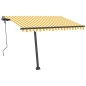 vidaXL Tenda da Sole Autoportante Automatica 300x250 cm Gialla Bianca vidaXL Tenda da Sole Autoportante Automatica 300x250 cm Gialla Bianca