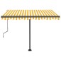 vidaXL Tenda da Sole Autoportante Automatica 300x250 cm Gialla Bianca vidaXL Tenda da Sole Autoportante Automatica 300x250 cm Gialla Bianca