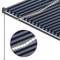 Tenda Automatica con Sensore Vento e LED 300x250cm Blu e Bianca Tenda Automatica con Sensore Vento e LED 300x250cm Blu e Bianca