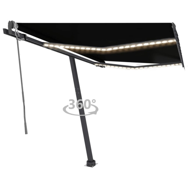 Tenda Automatica con Sensore Vento e LED 300x250 cm Antracite Tenda Automatica con Sensore Vento e LED 300x250 cm Antracite