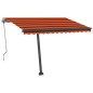 vidaXL Tenda Automatica Sensore Vento e LED 300x250 cm Arancio Marrone vidaXL Tenda Automatica Sensore Vento e LED 300x250 cm Arancio Marrone
