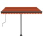 vidaXL Tenda Automatica Sensore Vento e LED 300x250 cm Arancio Marrone vidaXL Tenda Automatica Sensore Vento e LED 300x250 cm Arancio Marrone