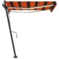 vidaXL Tenda Automatica Sensore Vento e LED 300x250 cm Arancio Marrone vidaXL Tenda Automatica Sensore Vento e LED 300x250 cm Arancio Marrone