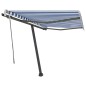 Tenda da Sole Retrattile Manuale 350x250 cm Blu e Bianca Tenda da Sole Retrattile Manuale 350x250 cm Blu e Bianca