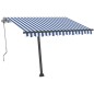 Tenda da Sole Retrattile Manuale 350x250 cm Blu e Bianca Tenda da Sole Retrattile Manuale 350x250 cm Blu e Bianca