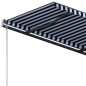 Tenda da Sole Retrattile Manuale 350x250 cm Blu e Bianca Tenda da Sole Retrattile Manuale 350x250 cm Blu e Bianca