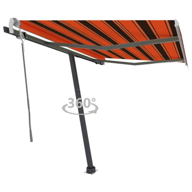 Tenda da Sole Retrattile Manuale 350x250 cm Arancione e Marrone Tenda da Sole Retrattile Manuale 350x250 cm Arancione e Marrone