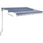 Tenda da Sole Retrattile Manuale con LED 350x250cm Blu e Bianca Tenda da Sole Retrattile Manuale con LED 350x250cm Blu e Bianca