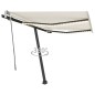 vidaXL Tenda da Sole Retrattile Manuale con LED 350x250 cm Crema vidaXL Tenda da Sole Retrattile Manuale con LED 350x250 cm Crema