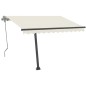 vidaXL Tenda da Sole Retrattile Manuale con LED 350x250 cm Crema vidaXL Tenda da Sole Retrattile Manuale con LED 350x250 cm Crema