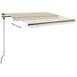 vidaXL Tenda da Sole Retrattile Manuale con LED 350x250 cm Crema vidaXL Tenda da Sole Retrattile Manuale con LED 350x250 cm Crema