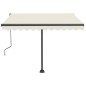 vidaXL Tenda da Sole Retrattile Manuale con LED 350x250 cm Crema vidaXL Tenda da Sole Retrattile Manuale con LED 350x250 cm Crema