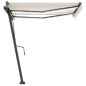 vidaXL Tenda da Sole Retrattile Manuale con LED 350x250 cm Crema vidaXL Tenda da Sole Retrattile Manuale con LED 350x250 cm Crema