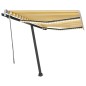 Tenda da Sole Retrattile Manuale LED 350x250 cm Gialla e Bianca