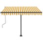 Tenda da Sole Retrattile Manuale LED 350x250 cm Gialla e Bianca