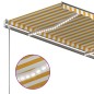 Tenda da Sole Retrattile Manuale LED 350x250 cm Gialla e Bianca