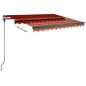 Tenda da Sole Retrattile con LED 350x250 cm Arancione e Marrone Tenda da Sole Retrattile con LED 350x250 cm Arancione e Marrone