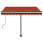 Tenda da Sole Retrattile con LED 350x250 cm Arancione e Marrone Tenda da Sole Retrattile con LED 350x250 cm Arancione e Marrone