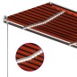 Tenda da Sole Retrattile con LED 350x250 cm Arancione e Marrone Tenda da Sole Retrattile con LED 350x250 cm Arancione e Marrone