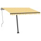 Tenda da Sole Automatica Autoportante 350x250 cm Gialla Bianca Tenda da Sole Automatica Autoportante 350x250 cm Gialla Bianca