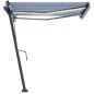 Tenda da Sole Automatica LED Sensore Vento 350x250cm Blu Bianca Tenda da Sole Automatica LED Sensore Vento 350x250cm Blu Bianca